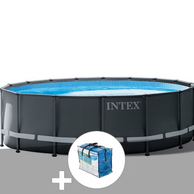 Kit piscine tubulaire Intex Ultra XTR Frame ronde 4,88 x 1,22 m + Bâche à bulles - 17211 - 7061253361815