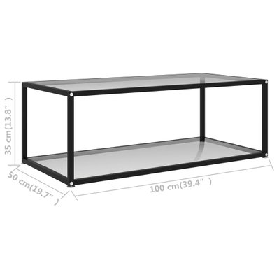 vidaXL Table basse Transparent 100x50x35 cm Verre trempé - 322897 - 8720286058251