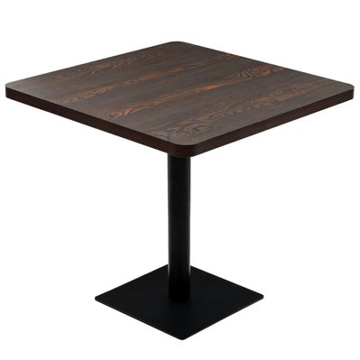 Table haute mange debout bar bistrot MDF et acier carré 80 x 80 cm frêne foncé marron 0902107 - 0902107 - 3002140040646
