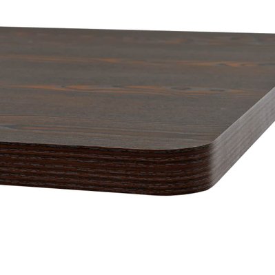 Table haute mange debout bar bistrot MDF et acier carré 80 x 80 cm frêne foncé marron 0902107 - 0902107 - 3002140040646