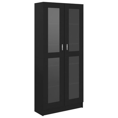 vidaXL Armoire à vitrine Noir 82,5x30,5x185,5 cm Aggloméré - 802769 - 8720286134511