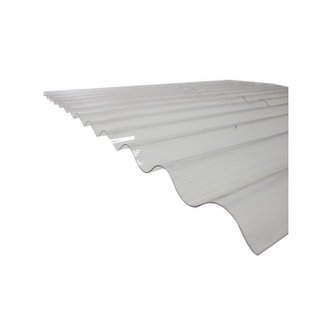 Plaque PVC ondulée (PO 76/18 - petites ondes) Transparent, l : - 90cm, L : - 2m