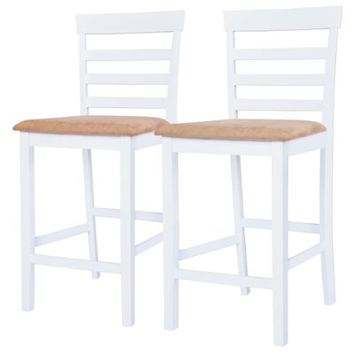 vidaXL Table et chaises de bar 3 pcs Bois massif Marron et blanc - 275233 - 8718475614562
