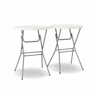 Lot de 2 tables hautes de réception – GALA – Mange debout. pliables. Ø80cm x 110cm