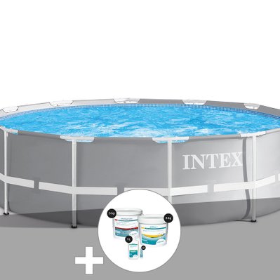 Kit piscine tubulaire Intex Prism Frame ronde 3,66 x 1,22 m + Kit de traitement au chlore - 17189 - 7061257208949