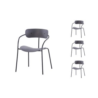 Alexia chaises gris foncé design x4