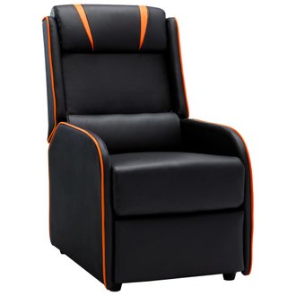 vidaXL Chaise inclinable Noir et orange Similicuir