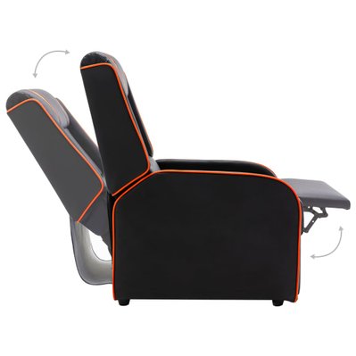 vidaXL Chaise inclinable Noir et orange Similicuir - 320177 - 8720286045244