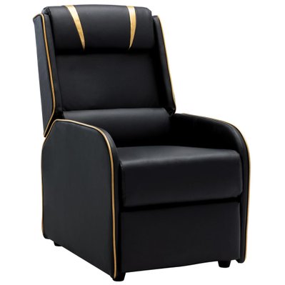vidaXL Chaise inclinable Noir et doré Similicuir - 320173 - 8720286045206
