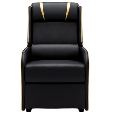 vidaXL Chaise inclinable Noir et doré Similicuir - 320173 - 8720286045206