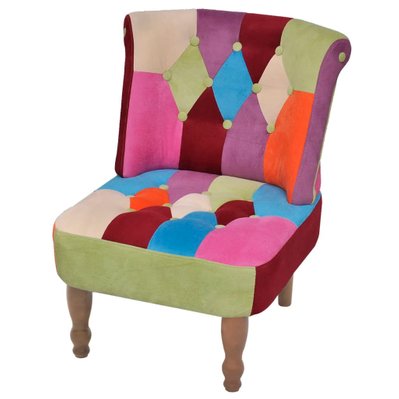 vidaXL Chaise en style français avec design de patchwork Tissu - 240809 - 8718475862758