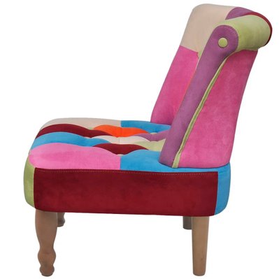 vidaXL Chaise en style français avec design de patchwork Tissu - 240809 - 8718475862758