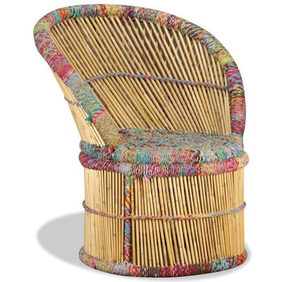 vidaXL Chaise en bambou avec détails chindi - 244217 - 8718475530862