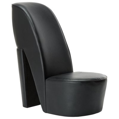 vidaXL Chaise en forme de chaussure à talon haut Noir Similicuir - 248647 - 8719883593494
