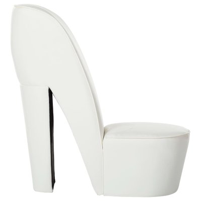vidaXL Chaise en forme de chaussure à talon haut Blanc Similicuir - 248652 - 8719883593548
