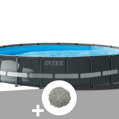 Kit piscine tubulaire Intex Ultra XTR Frame ronde 6,10 x 1,22 m + 20 kg de zéolite - 19655 - 7061282742722