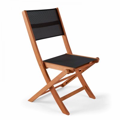 Lot de 2 chaises pliantes en bois noir - 103007 - 3663095009029