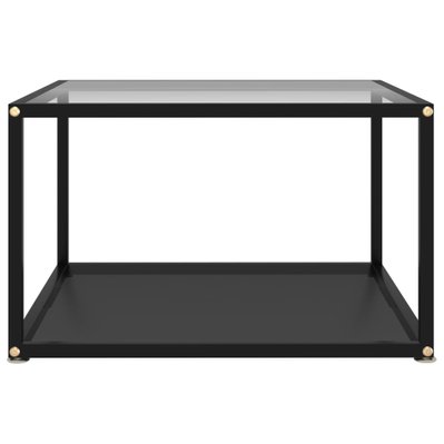 vidaXL Table basse Transparent et noir 60x60x35 cm Verre trempé - 322891 - 8720286058190