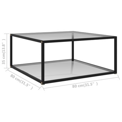 322892 vidaXL Coffee Table Transparent 80x80x35 cm Tempered Glass - 322892 - 8720286058206