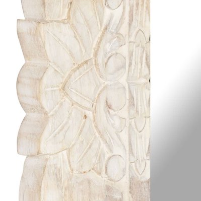 vidaXL Miroir Blanc 80x50 cm Bois de manguier massif - 321633 - 8720286105252