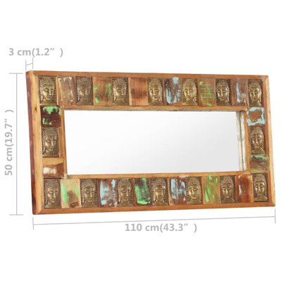 vidaXL Miroir avec revêtement Bouddha 110x50 cm Bois de récupération - 321816 - 8720286069561