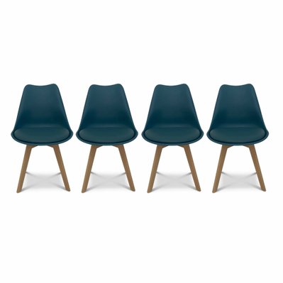 Lot de 4 chaises scandinaves. pieds bois de hêtre. fauteuils 1 place. - 3760326993703 - 3760326993703