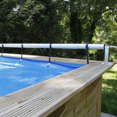 Enrouleur de bâche à bulles Premium pour piscine hors-sol ou enterrée jusqu'à 5,55 m - Ubbink - 20530 - 8711465059640