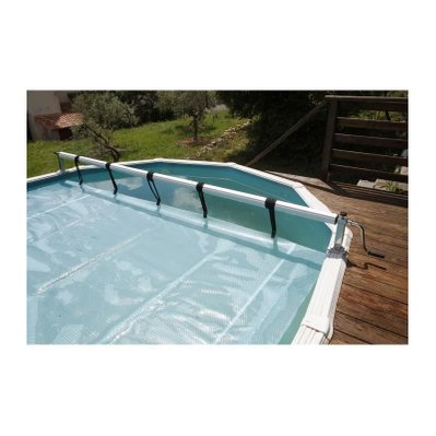 Enrouleur de bâche à bulles Premium pour piscine hors-sol ou enterrée jusqu'à 5,55 m - Ubbink - 20530 - 8711465059640