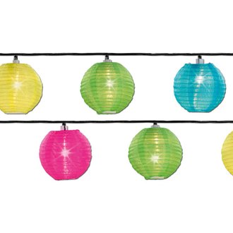 Guirlande lanternes chinoises 20 LEDs Multicolore - Jardideco