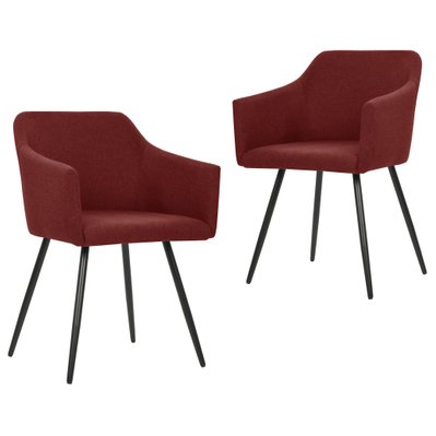 323101 vidaXL Dining Chairs 2 pcs Wine Red Fabric - 323101 - 8720286051771