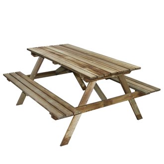 Table pique-nique en bois 4 places Marly recangulaire avec bancs