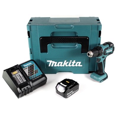 Makita DDF 459 RT1J Perceuse-visseuse sans fil 18V 45Nm + Coffret de transport Makpac + 1x Batterie 5,0 Ah + Chargeur - 15025 - 4250559956471