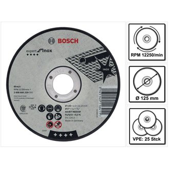 Bosch AS 60 T INOX BF Disques à tronconner 125 x 1,0 mm 25 Pièces ( 25x 2608600549  )