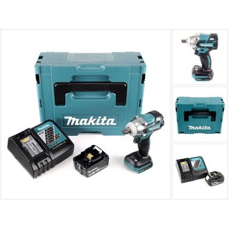 Makita DTW 285 RT1J 18 V Li-Ion Boulonneuse à chocs sans fil avec boîtier Makpac + 1x Batterie BL 1850 5,0 Ah + Chargeur rapide
