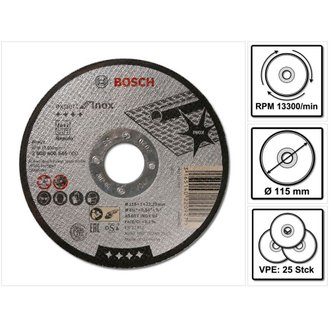 Bosch AS 60 T INOX BF Disques à tronconner 115 x 1,0 mm 25 Pièces ( 25x 2608600545 )