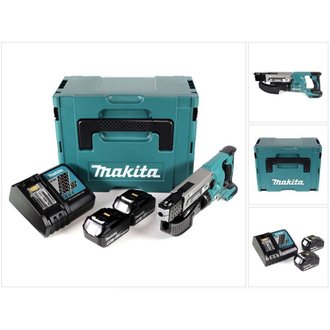 Makita DFR 550 RTJ 18 V Li-Ion Visseuse automatique sans fil + Coffret Makpac + 2x Batteries 5,0 Ah + Chargeur