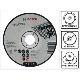 Bosch AS 60 T INOX BF Disques à tronconner 125 x 1,0 mm 100 Pièces ( 100x 2608600549 )