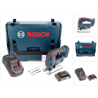 Bosch GST 18 V-Li B Professional Scie sauteuse sans fil avec boîtier L-Boxx + 1x Batterie GBA 2,0 Ah + Chargeur rapide GAL 1880