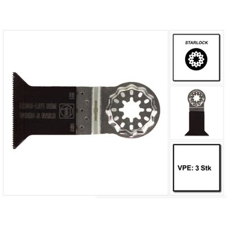 Fein E-Cut Long-Life Starlock Lame de scie 3 pièces. 50 x 50 mm ( 63502221220 ) BI-Metall