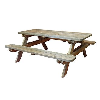 Table de pique-nique rectangulaire en bois 4/6 places Rambouillet