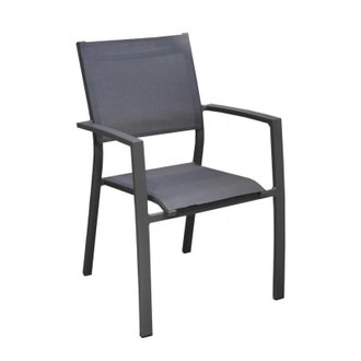 Lot de 6 fauteuils empilables Games - Alu/TPEP - Gris