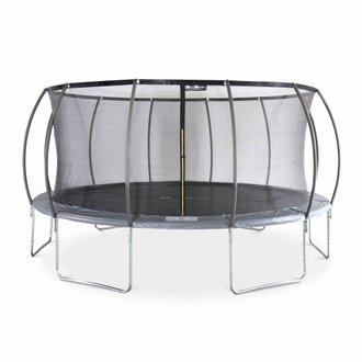 Trampoline rond Ø 490cm gris avec filet de protection intérieur - Jupiter Inner – Nouveau modèle - trampoline de jardin 4.90m