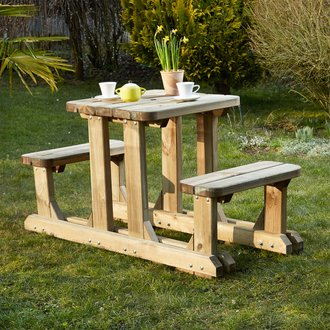 Table pique-nique en bois duo robuste