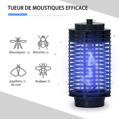 Destructeur d'insectes design lanterne 3 W noir - 849-018 - 3662970081860