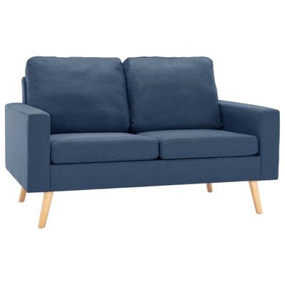 3056618 vidaXL 2 Piece Sofa Set Fabric Blue (288697+288707) - 3056618 - 8720286112663