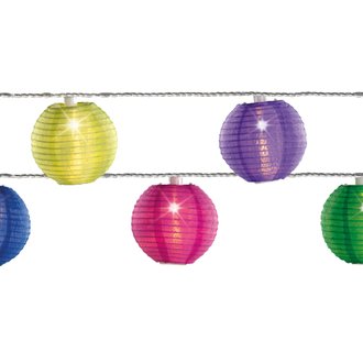 Guirlande lanternes chinoises 10 LEDs Multicolore - Jardideco