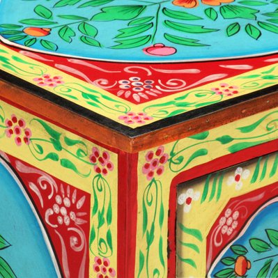 vidaXL Table de chevet peinte à la main 40x30x50 cm Bois de manguier - 286158 - 8719883818566