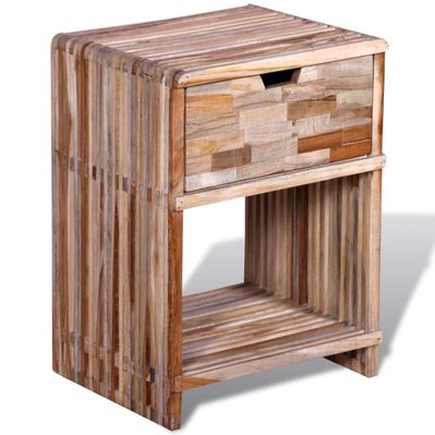 Table de nuit chevet commode armoire meuble chambre avec tiroir bois de teck recyclé 1402159 - 1402159 - 3001386111028