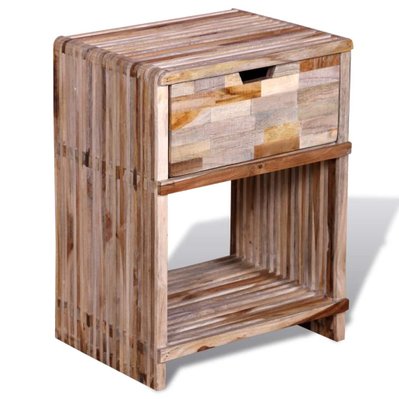 Table de nuit chevet commode armoire meuble chambre avec tiroir bois de teck recyclé 1402159 - 1402159 - 3001386111028