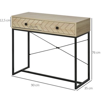 Table console industriel 2 tiroirs - 838-043 - 3662970072141